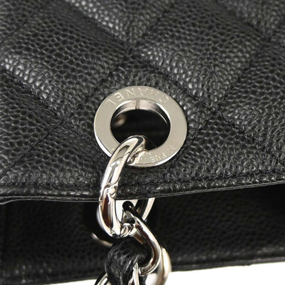 Chanel 2009-2010 Black Caviar Skin Petite Shopping Tote PST Chain Handbag