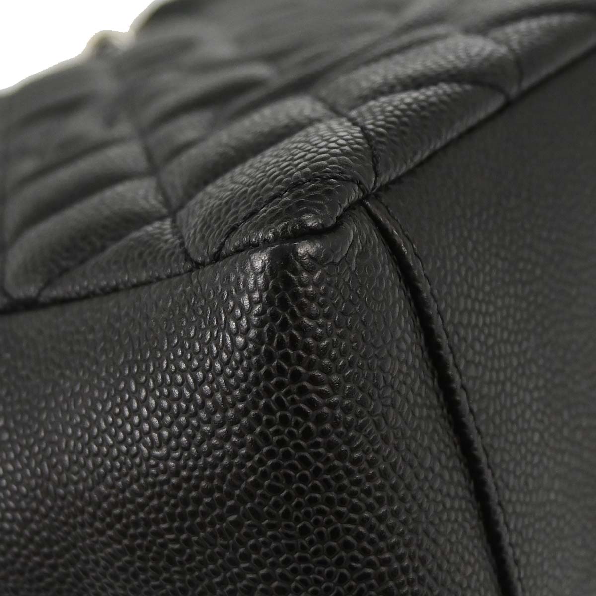 Chanel 2009-2010 Black Caviar Skin Petite Shopping Tote PST Chain Handbag