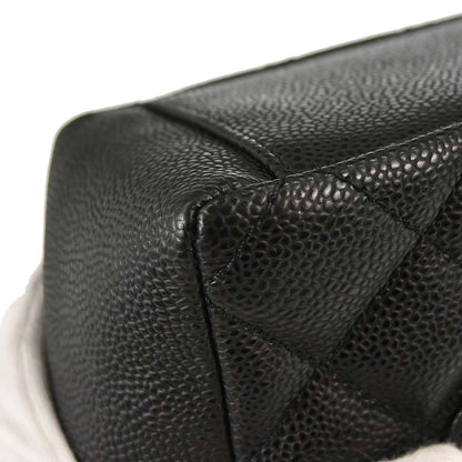 Chanel 2009-2010 Black Caviar Skin Petite Shopping Tote PST Chain Handbag