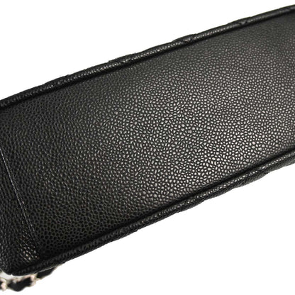 Chanel 2009-2010 Black Caviar Skin Petite Shopping Tote PST Chain Handbag