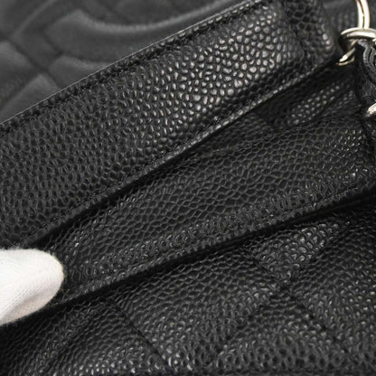 Chanel 2009-2010 Black Caviar Skin Petite Shopping Tote PST Chain Handbag