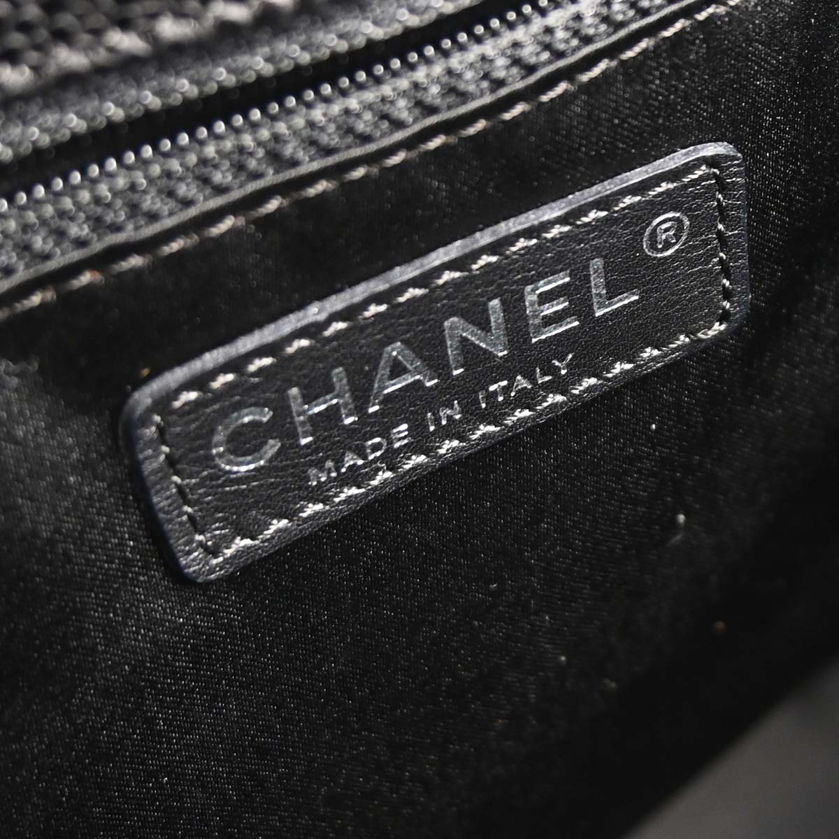 Chanel 2009-2010 Black Caviar Skin Petite Shopping Tote PST Chain Handbag