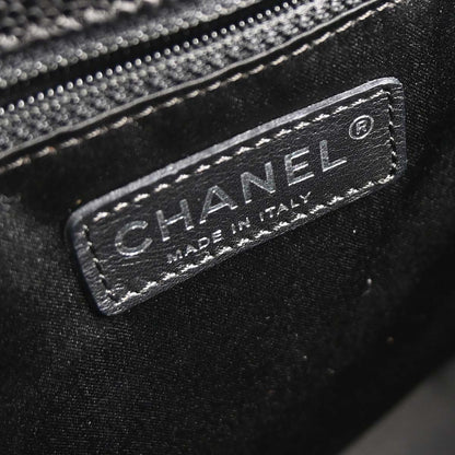 Chanel 2009-2010 Black Caviar Skin Petite Shopping Tote PST Chain Handbag
