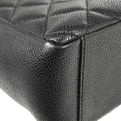 Chanel 2010-2011 Black Caviar Skin Petite Shopping Tote PST Chain Handbag