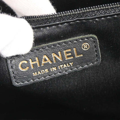 Chanel 2010-2011 Black Caviar Skin Petite Shopping Tote PST Chain Handbag