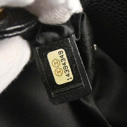 Chanel 2010-2011 Black Caviar Skin Petite Shopping Tote PST Chain Handbag
