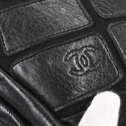 Chanel 2008-2009 Black Lambskin Jersey Scales Shoulder Bag