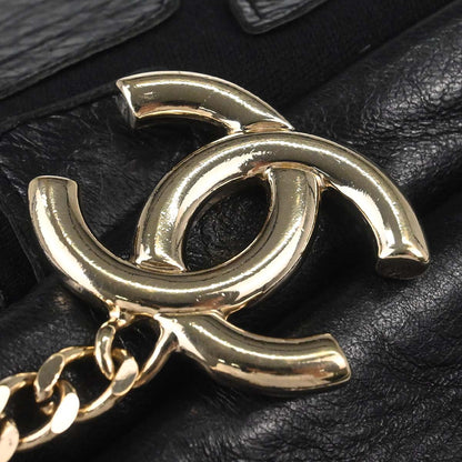 Chanel 2008-2009 Black Lambskin Jersey Scales Shoulder Bag