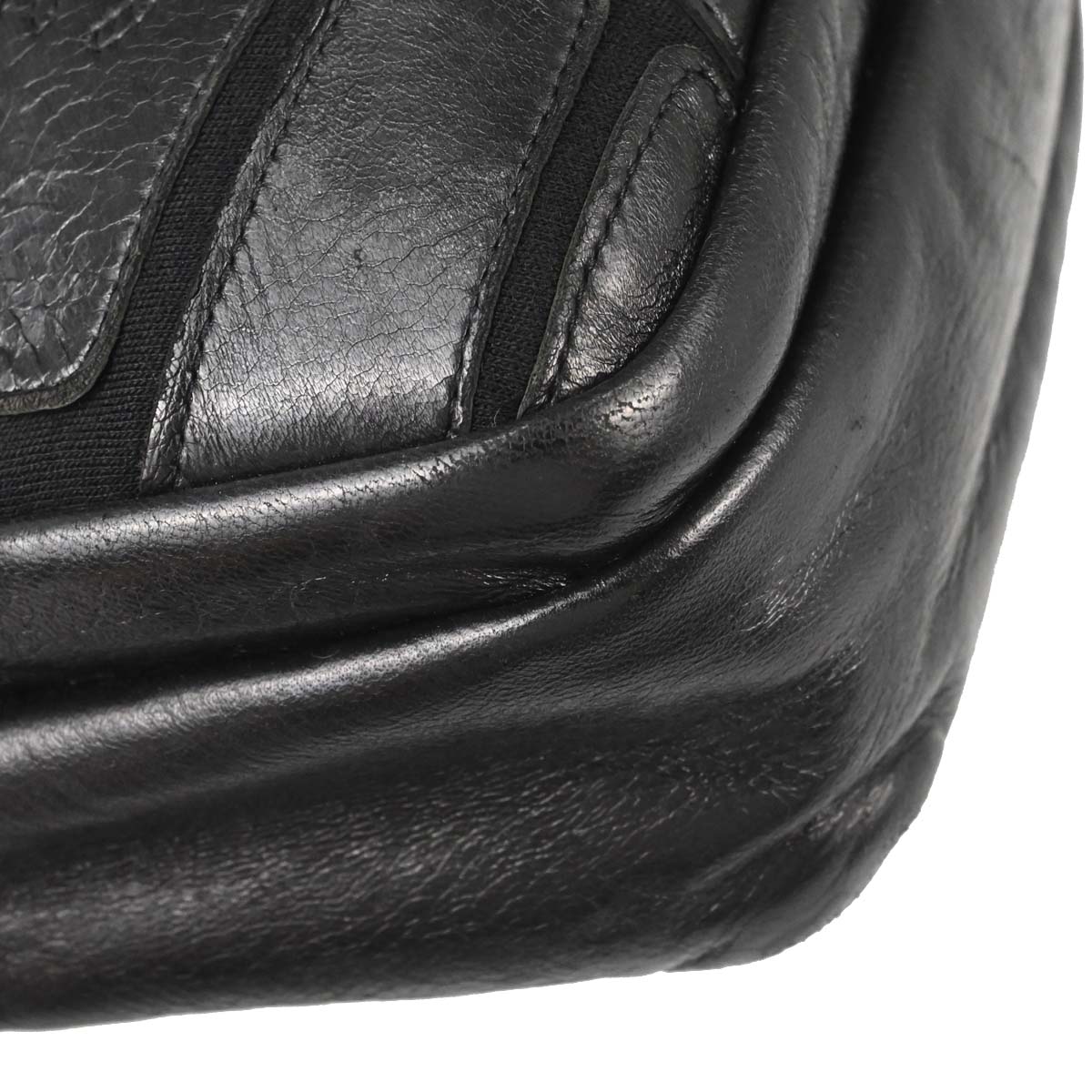 Chanel 2008-2009 Black Lambskin Jersey Scales Shoulder Bag