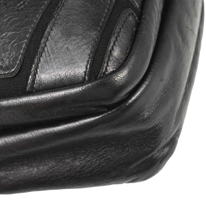 Chanel 2008-2009 Black Lambskin Jersey Scales Shoulder Bag