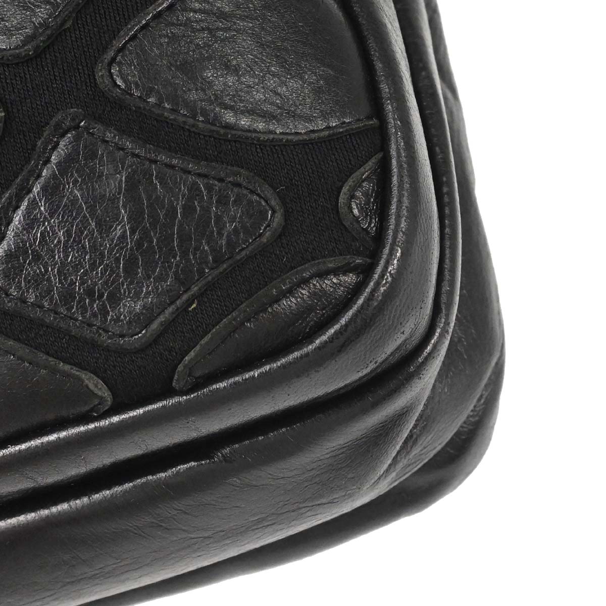 Chanel 2008-2009 Black Lambskin Jersey Scales Shoulder Bag