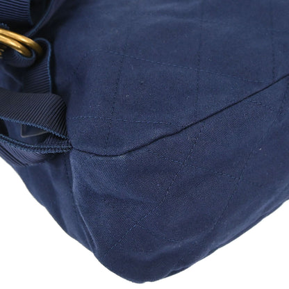 Chanel Navy Canvas Double Waist Bag Backpack