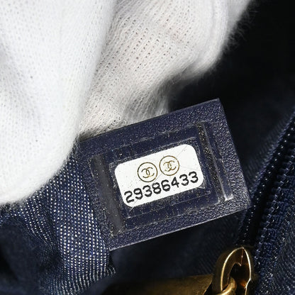 Chanel Navy Canvas Double Waist Bag Backpack