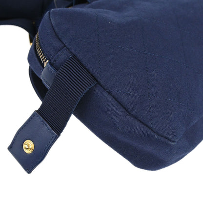 Chanel Navy Canvas Double Waist Bag Backpack