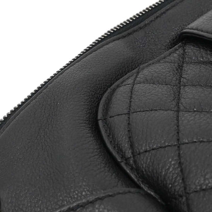 Chanel 2016-2017 Black Calfskin Waist Bum Bag