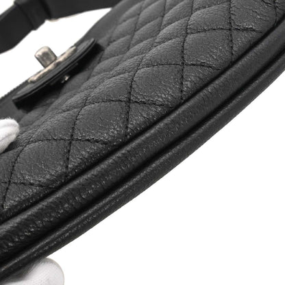 Chanel 2016-2017 Black Calfskin Waist Bum Bag
