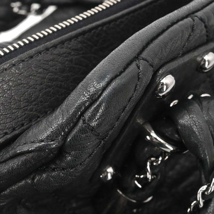 Chanel 2006-2008 Black Deerskin Lady Braid Bowler Bag Handbag