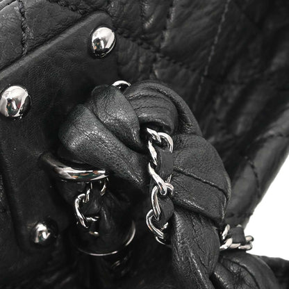 Chanel 2006-2008 Black Deerskin Lady Braid Bowler Bag Handbag