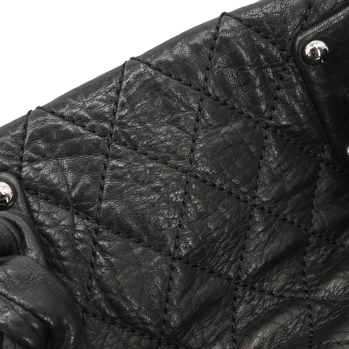 Chanel 2006-2008 Black Deerskin Lady Braid Bowler Bag Handbag