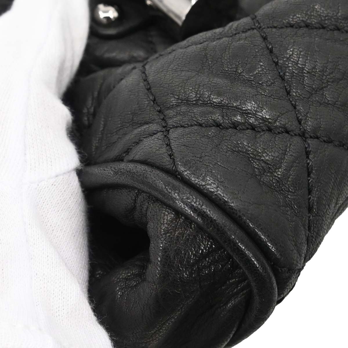 Chanel 2006-2008 Black Deerskin Lady Braid Bowler Bag Handbag