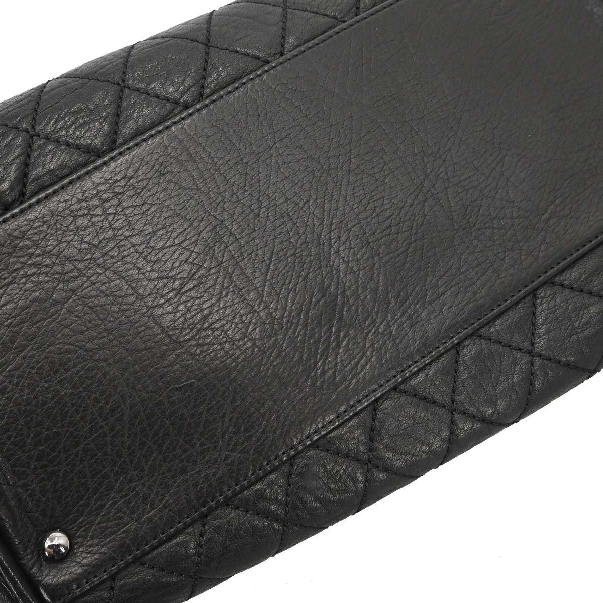 Chanel 2006-2008 Black Deerskin Lady Braid Bowler Bag Handbag