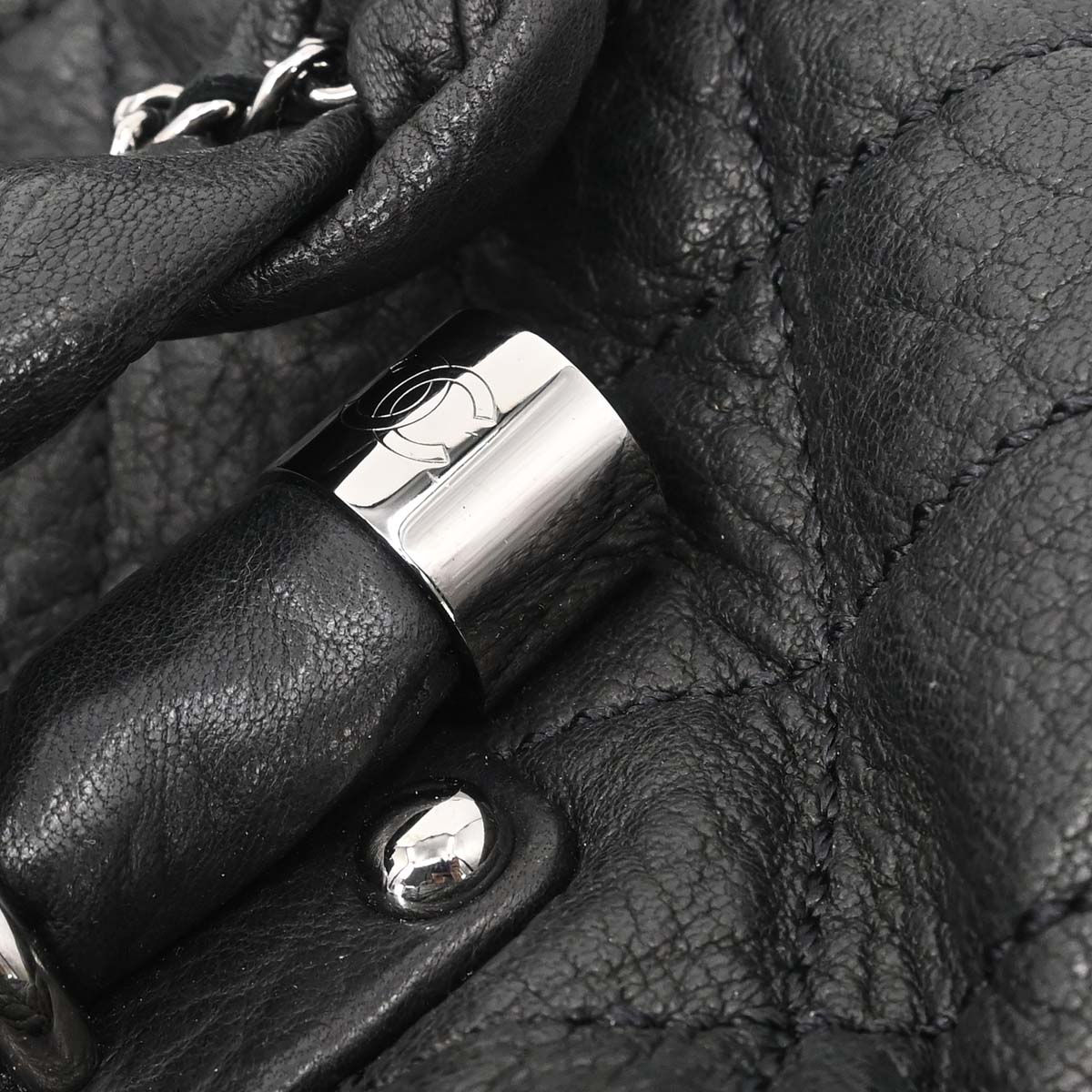 Chanel 2006-2008 Black Deerskin Lady Braid Bowler Bag Handbag
