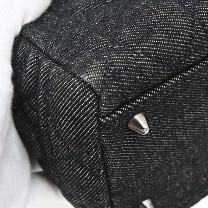 Christian Dior Black Denim Lady Dior Cannage 2way Shoulder Handbag