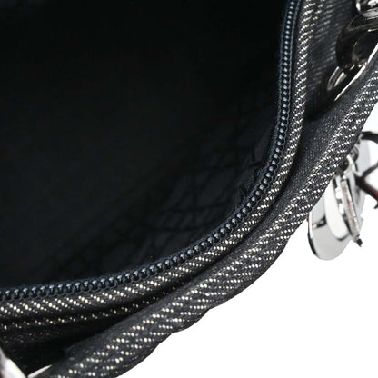 Christian Dior Black Denim Lady Dior Cannage 2way Shoulder Handbag