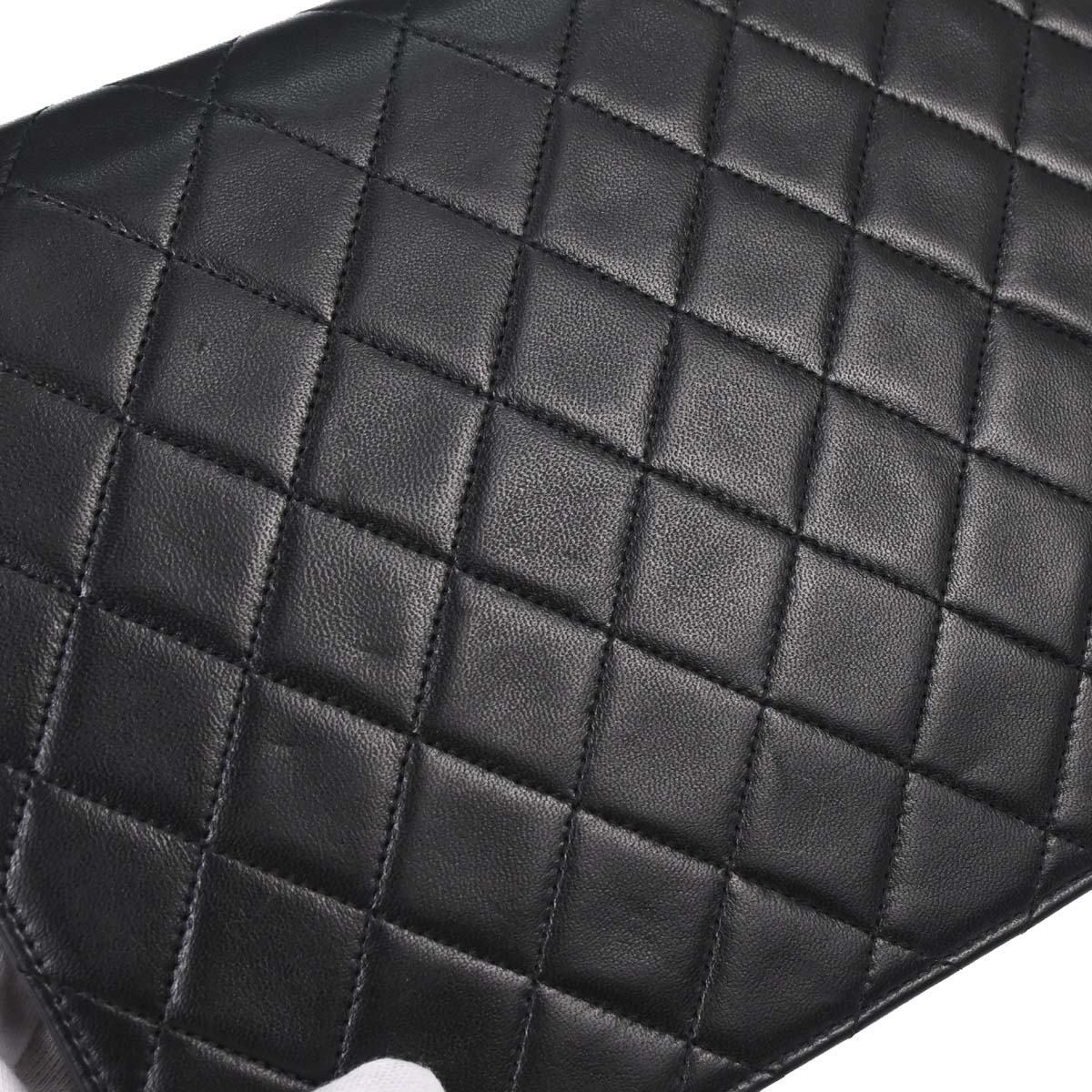 Chanel 1997-1999 Black Lambskin Pushlock Medium Half Flap Shoulder Bag