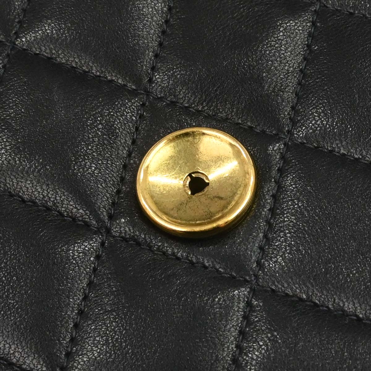 Chanel 1997-1999 Black Lambskin Pushlock Medium Half Flap Shoulder Bag