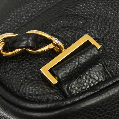 Chanel 1996-1997 Black Caviar Skin Triple CC Backpack