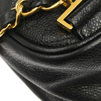 Chanel 1996-1997 Black Caviar Skin Triple CC Backpack