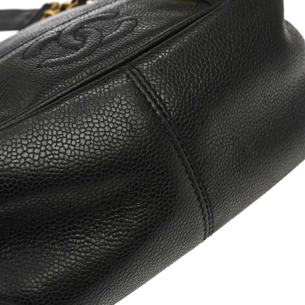 Chanel 1996-1997 Black Caviar Skin Triple CC Backpack