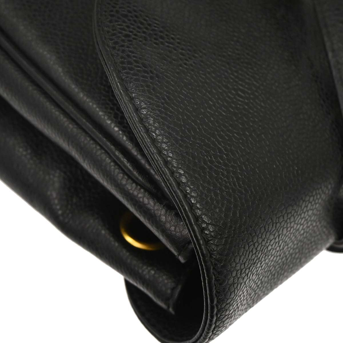 Chanel 1996-1997 Black Caviar Skin Triple CC Backpack