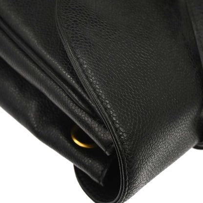 Chanel 1996-1997 Black Caviar Skin Triple CC Backpack