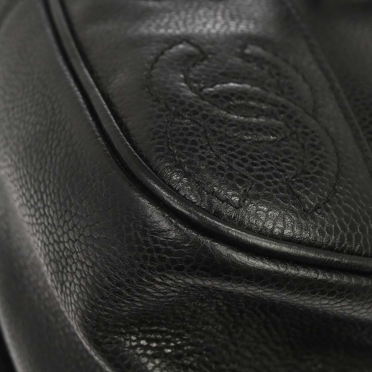 Chanel 1996-1997 Black Caviar Skin Triple CC Backpack