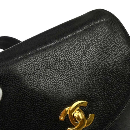 Chanel 1996-1997 Black Caviar Skin Triple CC Backpack