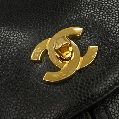 Chanel 1996-1997 Black Caviar Skin Triple CC Backpack
