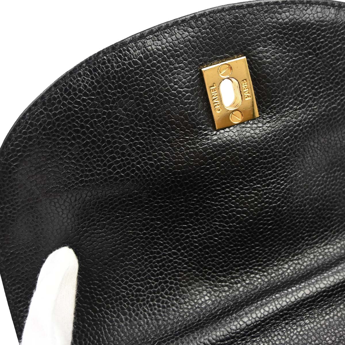 Chanel 1996-1997 Black Caviar Skin Triple CC Backpack