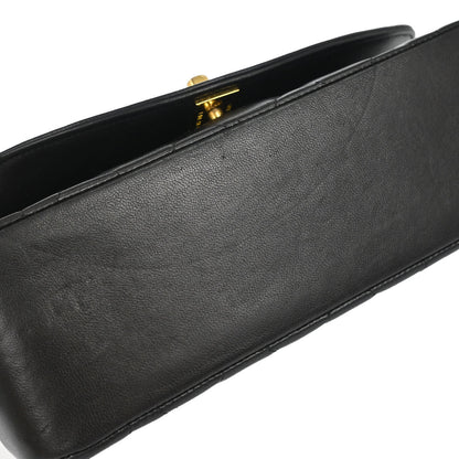Chanel 1991-1994 Black Lambskin Small Diana Shoulder Bag