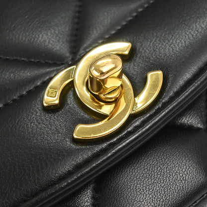 Chanel 1991-1994 Black Lambskin Small Diana Shoulder Bag