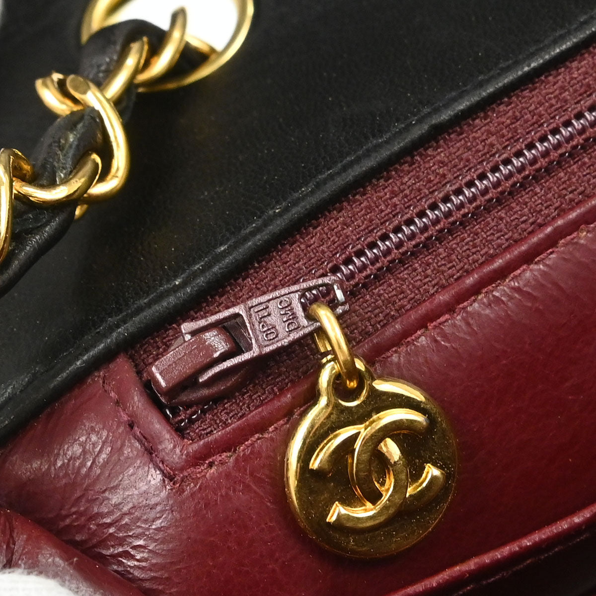Chanel 1991-1994 Black Lambskin Small Diana Shoulder Bag