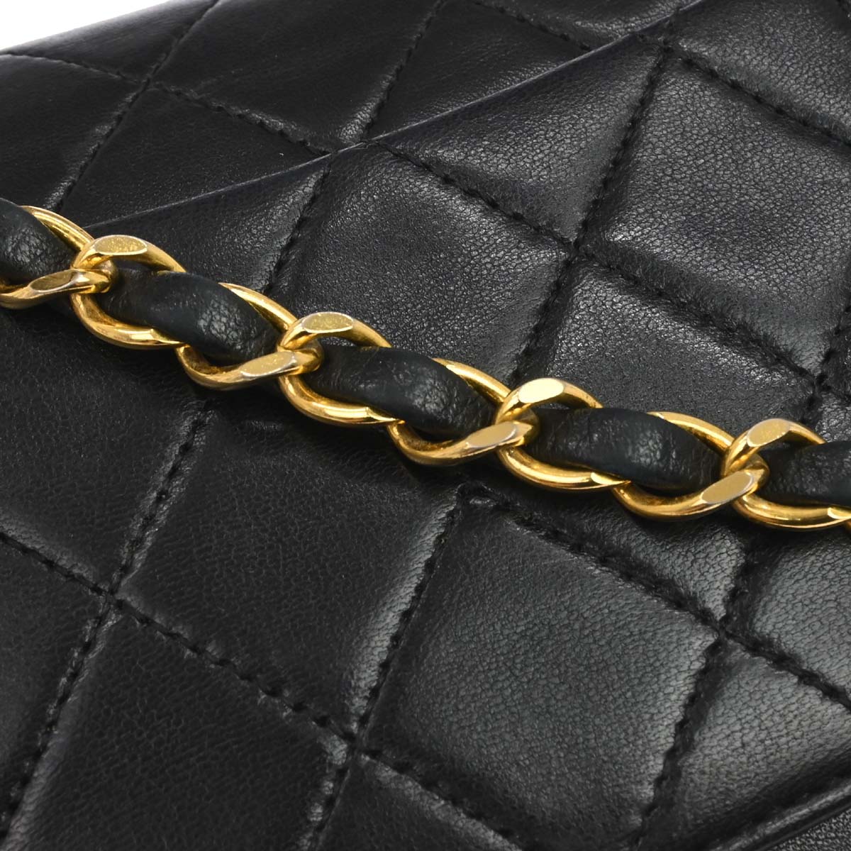 Chanel 1989-1991 Black Lambskin Mini Classic Square Flap Shoulder Bag 17