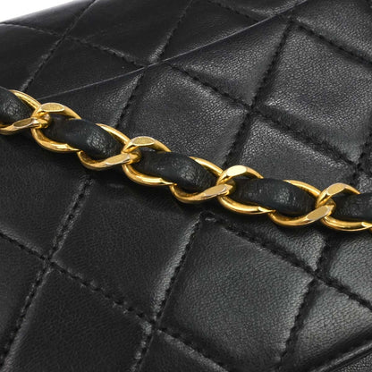 Chanel 1989-1991 Black Lambskin Mini Classic Square Flap Shoulder Bag 17