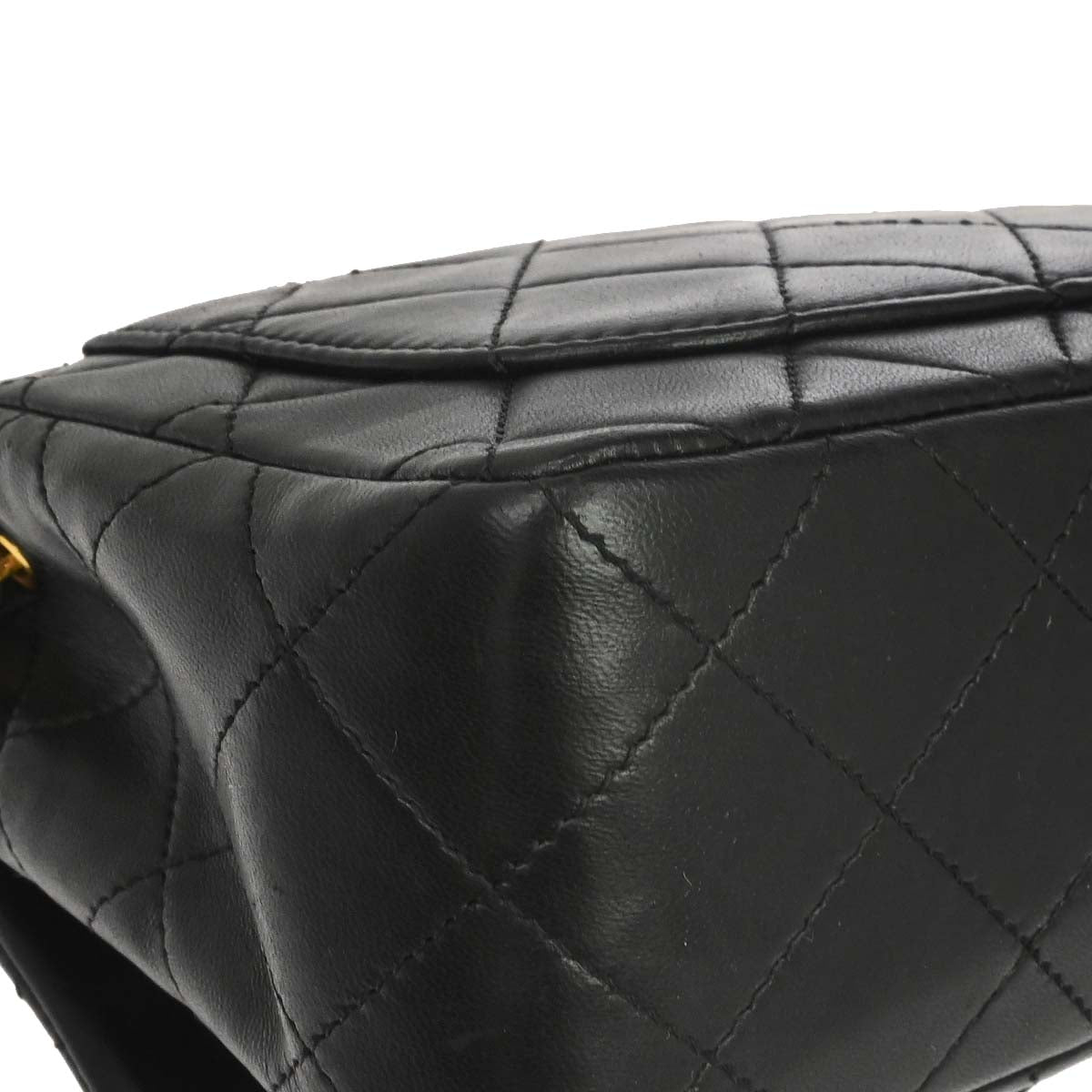 Chanel 1989-1991 Black Lambskin Mini Classic Square Flap Shoulder Bag 17