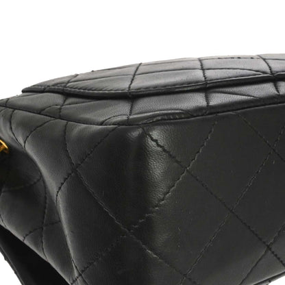Chanel 1989-1991 Black Lambskin Mini Classic Square Flap Shoulder Bag 17