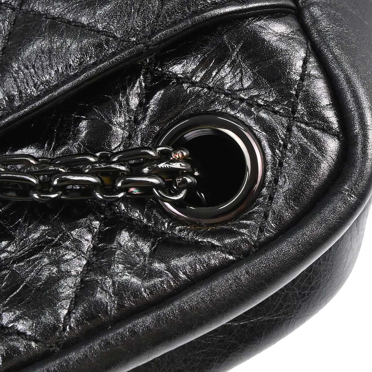 Chanel 2008-2009 Black Calfskin Mademoiselle Lock Camera Bag Jumbo