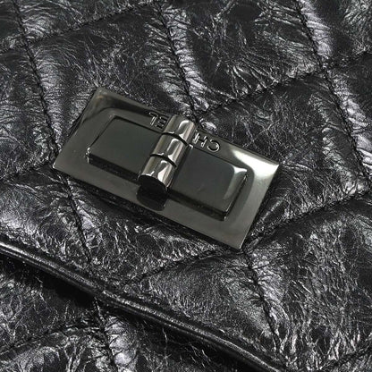 Chanel 2008-2009 Black Calfskin Mademoiselle Lock Camera Bag Jumbo