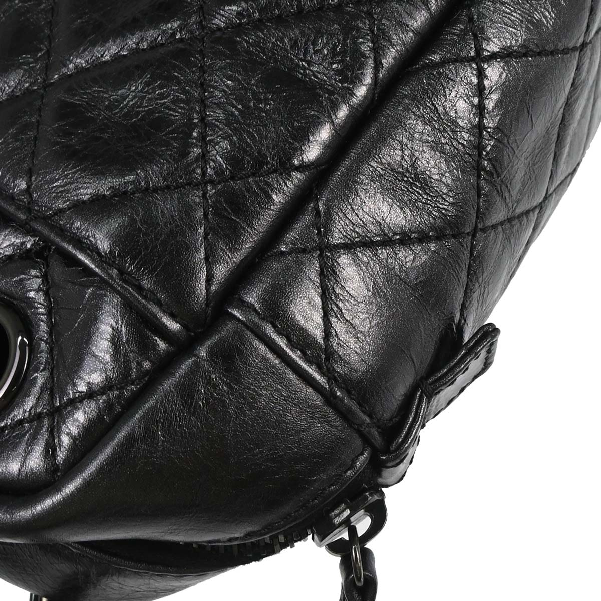 Chanel 2008-2009 Black Calfskin Mademoiselle Lock Camera Bag Jumbo