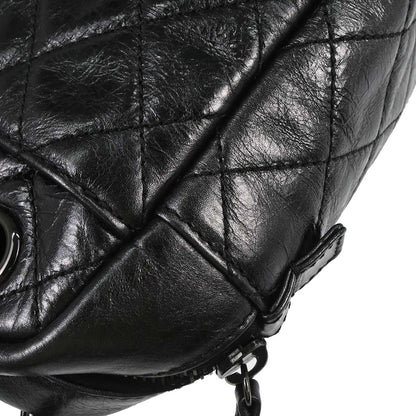 Chanel 2008-2009 Black Calfskin Mademoiselle Lock Camera Bag Jumbo